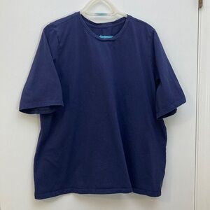 Denim & Co. Essentials True Cotton Jersey Elbow Sleeve Top 2X Navy